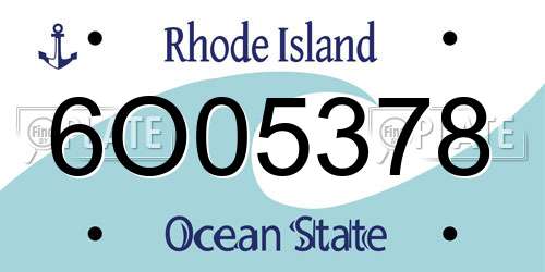 6O05378 Rhode Island License Plate
