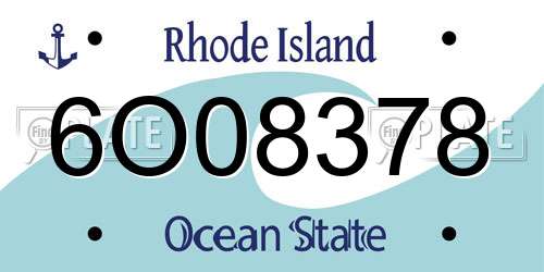 6O08378 Rhode Island License Plate
