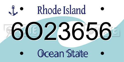 6O23656 Rhode Island License Plate