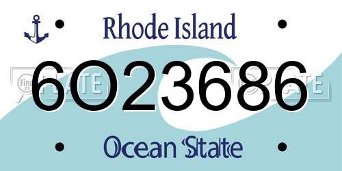 6O23686 Rhode Island License Plate