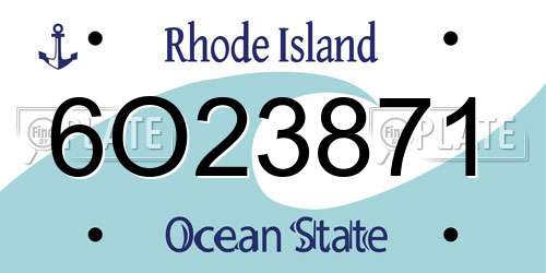 6O23871 Rhode Island License Plate