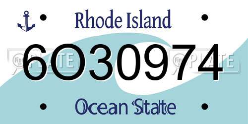6O30974 Rhode Island License Plate
