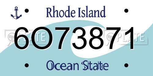 6O73871 Rhode Island License Plate