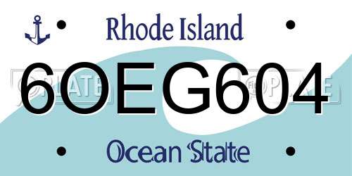 6OEG604 Rhode Island License Plate