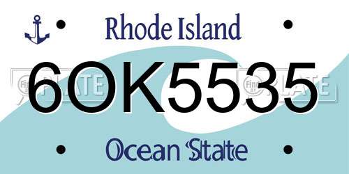 6OK5535 Rhode Island License Plate