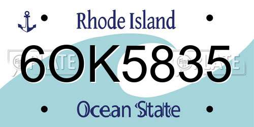 6OK5835 Rhode Island License Plate