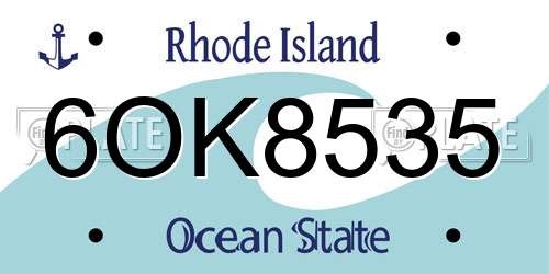 6OK8535 Rhode Island License Plate