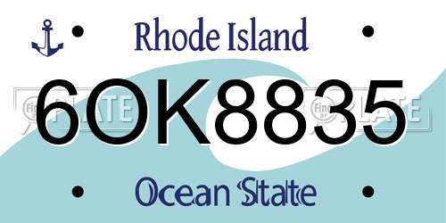 6OK8835 Rhode Island License Plate