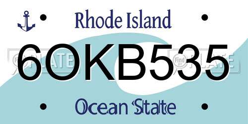 6OKB535 Rhode Island License Plate