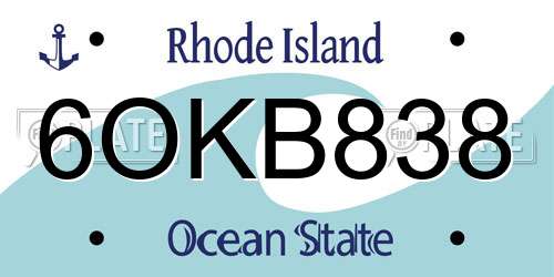 6OKB838 Rhode Island License Plate