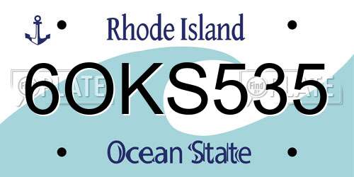 6OKS535 Rhode Island License Plate