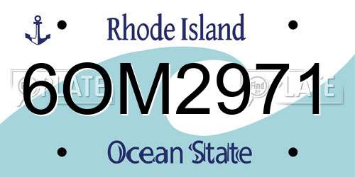 6OM2971 Rhode Island License Plate