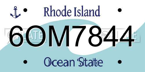 6OM7844 Rhode Island License Plate