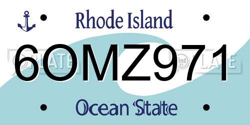 6OMZ971 Rhode Island License Plate