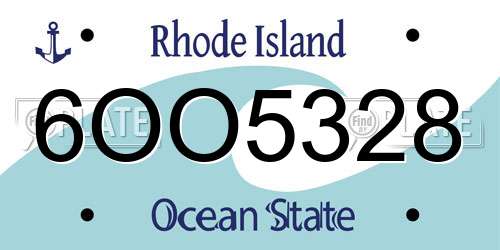 6OO5328 Rhode Island License Plate
