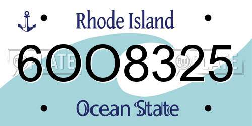 6OO8325 Rhode Island License Plate