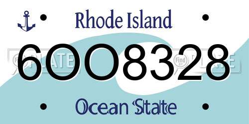 6OO8328 Rhode Island License Plate