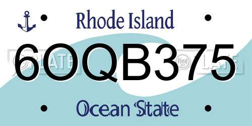 6OQB375 Rhode Island License Plate