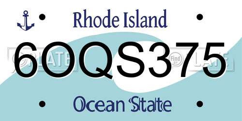 6OQS375 Rhode Island License Plate