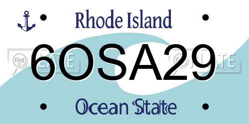 6OSA29 Rhode Island License Plate
