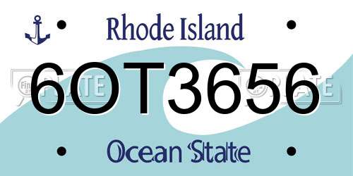 6OT3656 Rhode Island License Plate