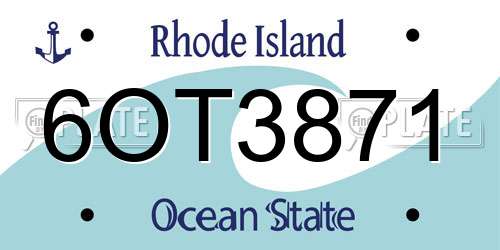 6OT3871 Rhode Island License Plate