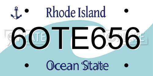 6OTE656 Rhode Island License Plate