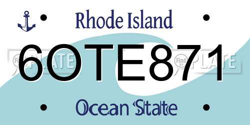 6OTE871 Rhode Island License Plate