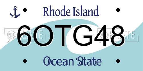 6OTG48 Rhode Island License Plate