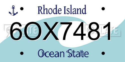 6OX7481 Rhode Island License Plate
