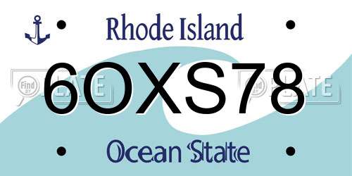 6OXS78 Rhode Island License Plate