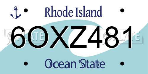6OXZ481 Rhode Island License Plate