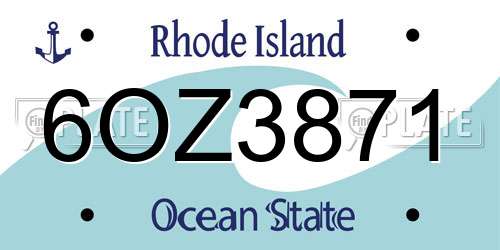 6OZ3871 Rhode Island License Plate