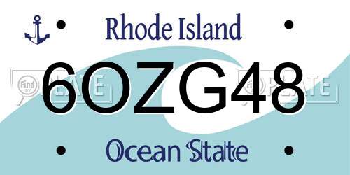 6OZG48 Rhode Island License Plate