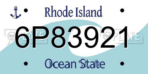 6P83921 Rhode Island License Plate
