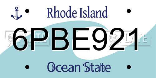 6PBE921 Rhode Island License Plate