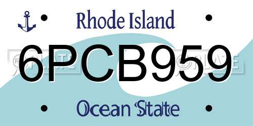 6PCB959 Rhode Island License Plate