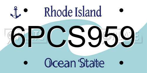 6PCS959 Rhode Island License Plate