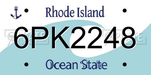 6PK2248 Rhode Island License Plate
