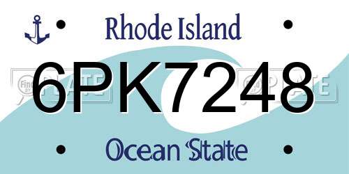 6PK7248 Rhode Island License Plate