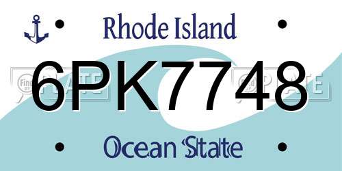 6PK7748 Rhode Island License Plate