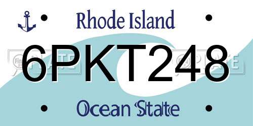 6PKT248 Rhode Island License Plate