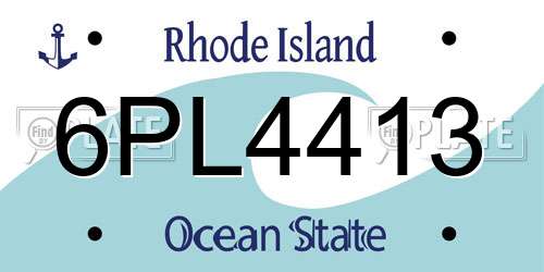 6PL4413 Rhode Island License Plate