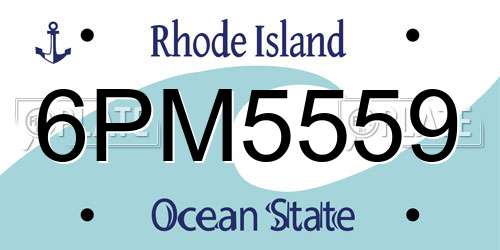6PM5559 Rhode Island License Plate