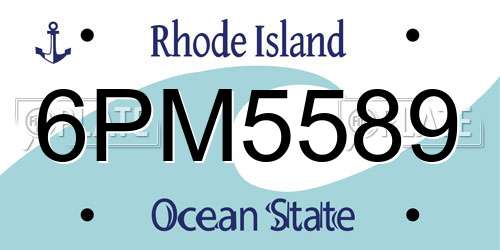 6PM5589 Rhode Island License Plate