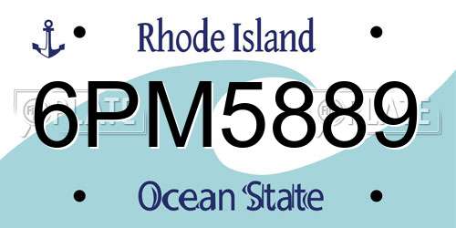6PM5889 Rhode Island License Plate