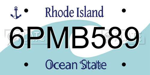 6PMB589 Rhode Island License Plate