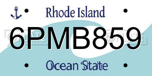 6PMB859 Rhode Island License Plate