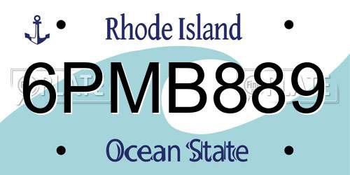 6PMB889 Rhode Island License Plate