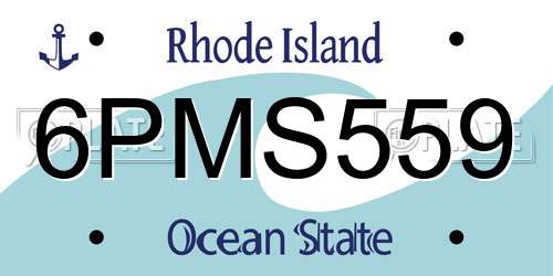 6PMS559 Rhode Island License Plate